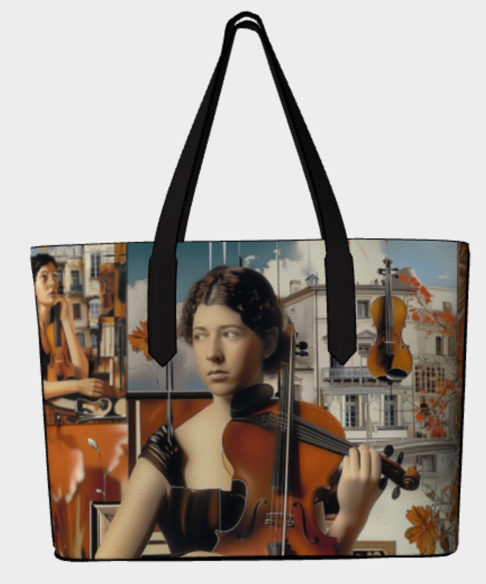 Music Lessons - Vegan Leather Totebag