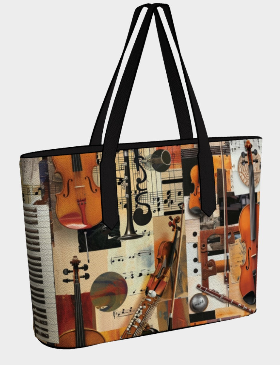 Music Lessons - Vegan Leather Totebag